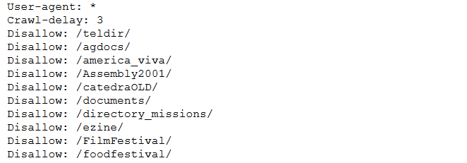 Vistazo al archivo robots.txt de la OEA