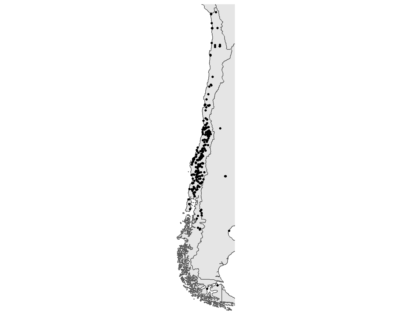 Mapa de la ubicación de las víctimas de la dictadura de Pinochet en Chile y sus países vecinos